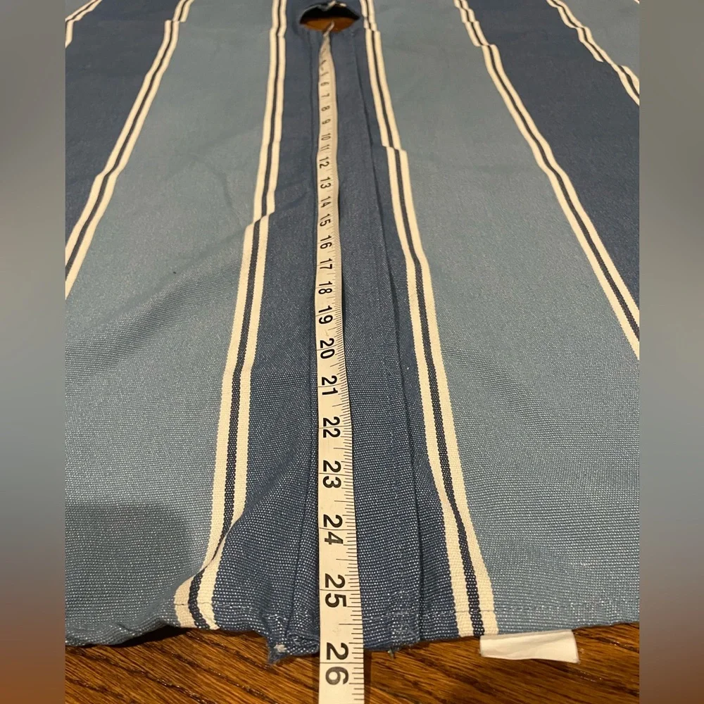 Pottery Barn Awning Stripe Outdoor Umbrella Round Tablecloth Blue 55